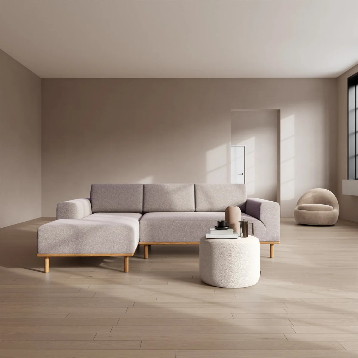 Vilmar Fabric Left Chaise Sofa