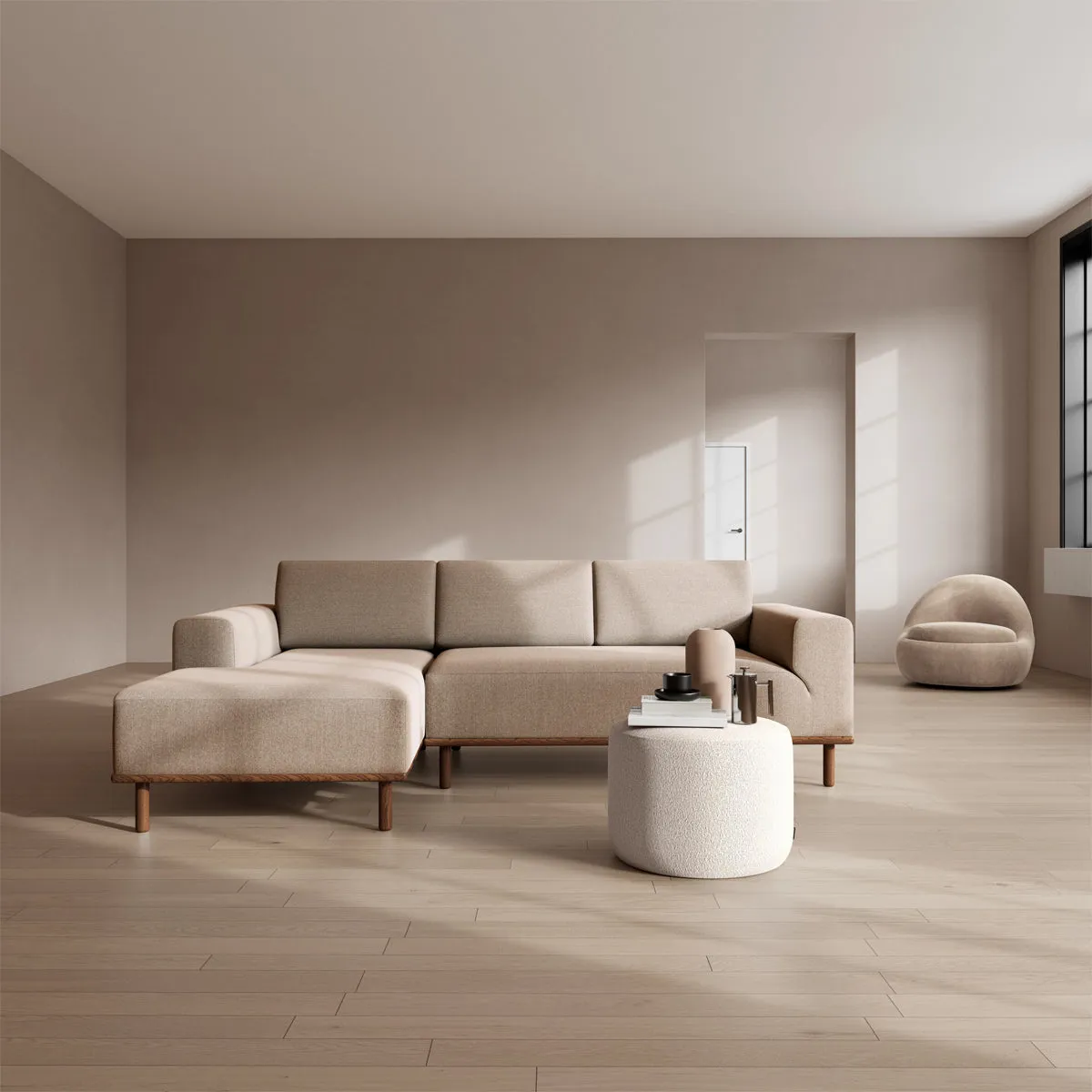Vilmar Fabric Left Chaise Sofa