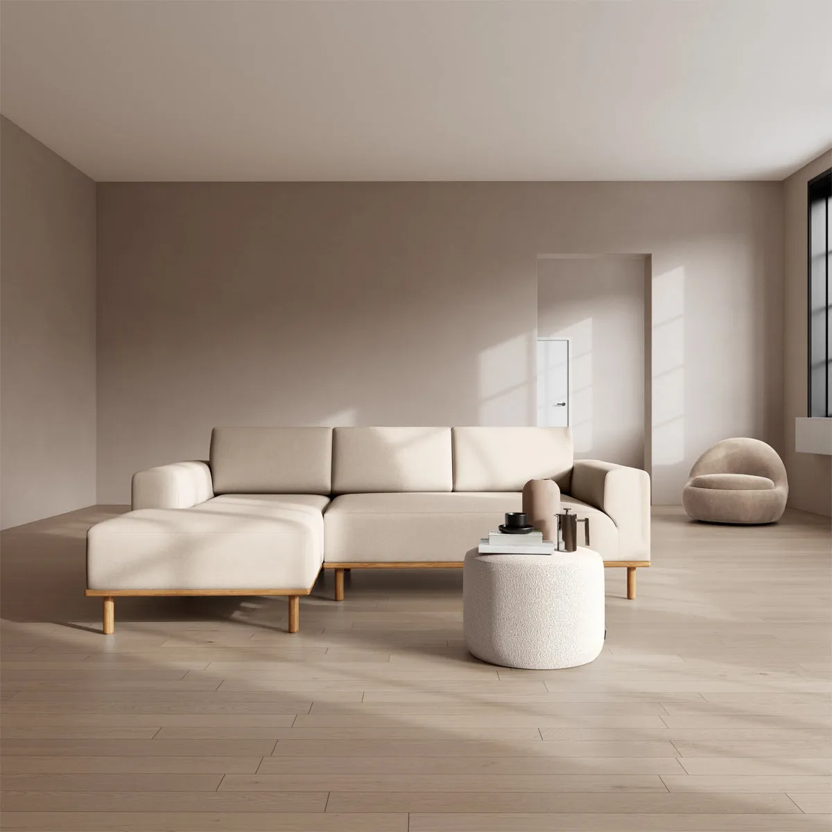 Vilmar Fabric Left Chaise Sofa