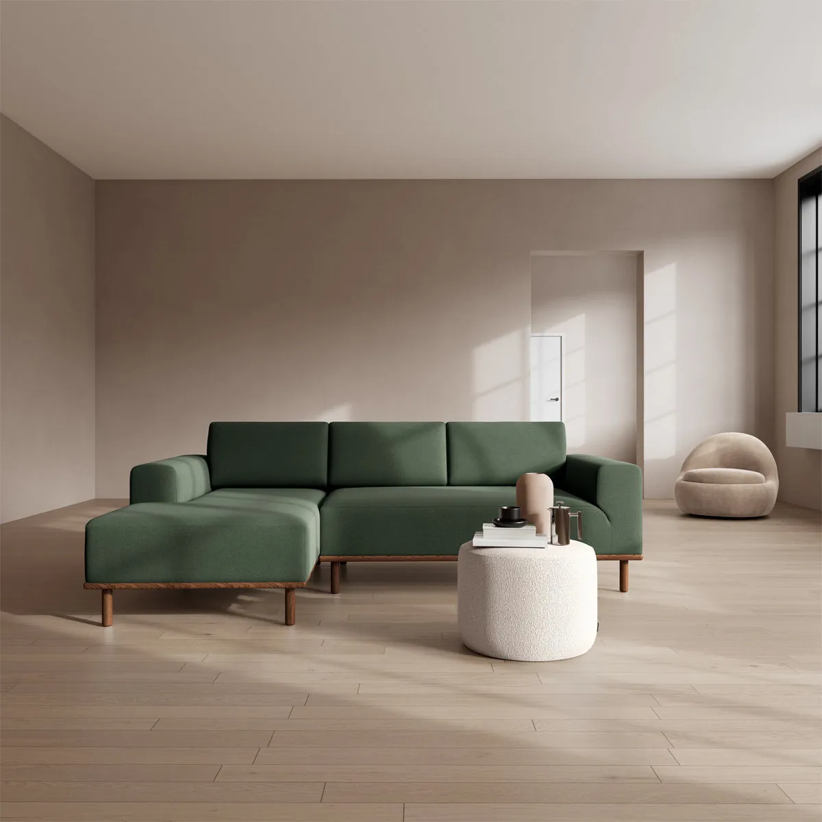 Vilmar Fabric Left Chaise Sofa