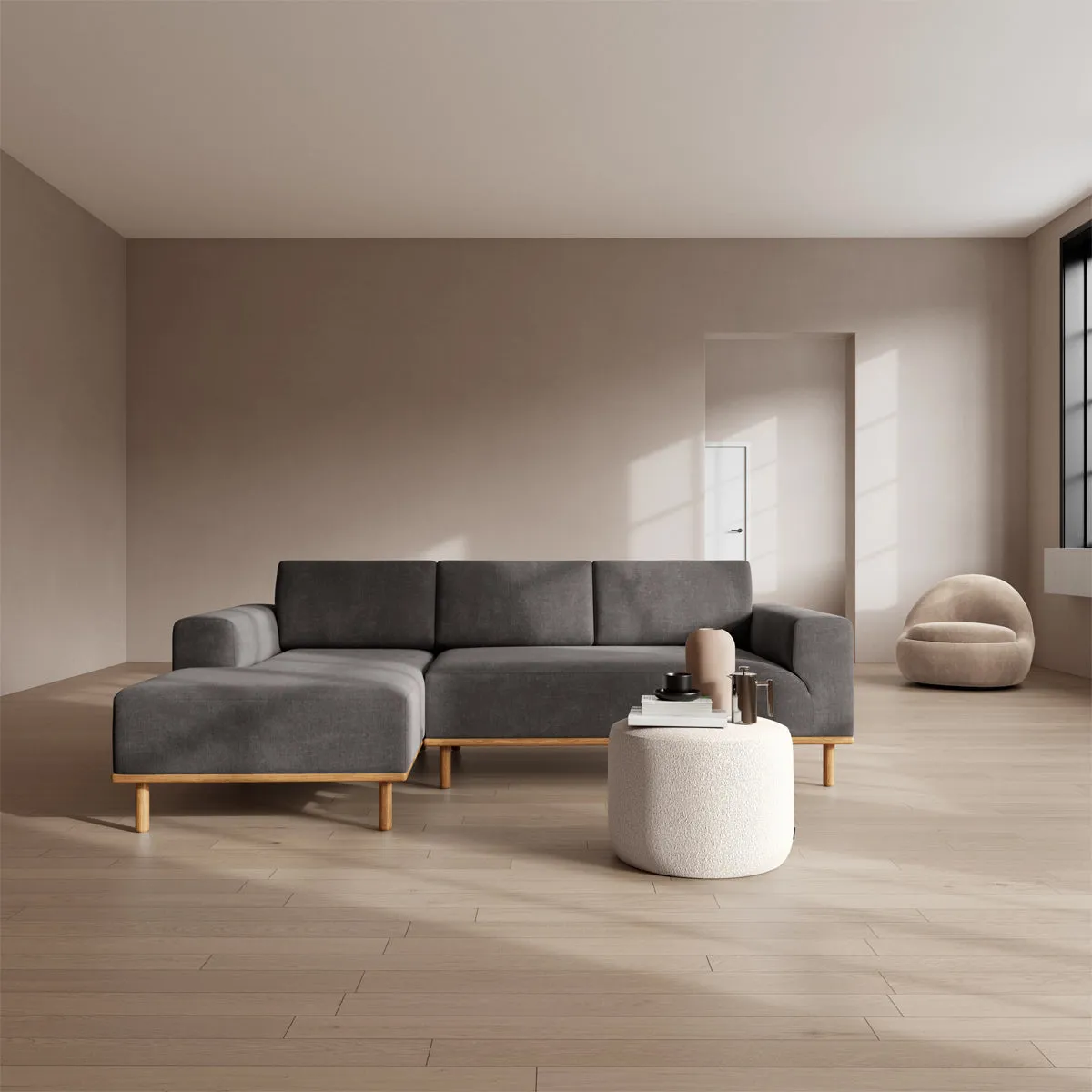 Vilmar Fabric Left Chaise Sofa