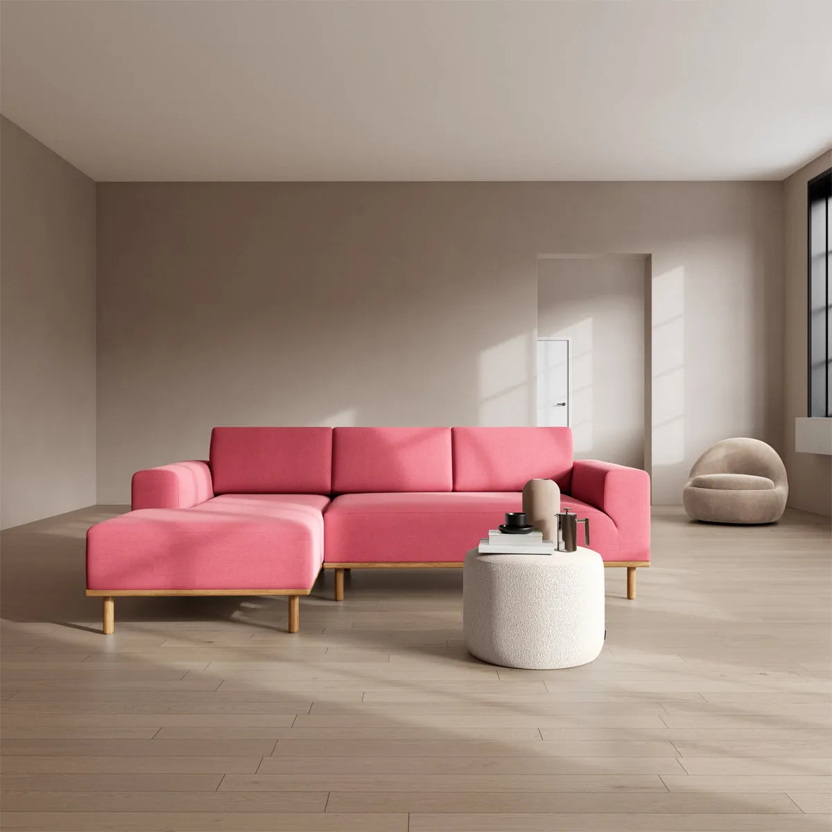 Vilmar Fabric Left Chaise Sofa