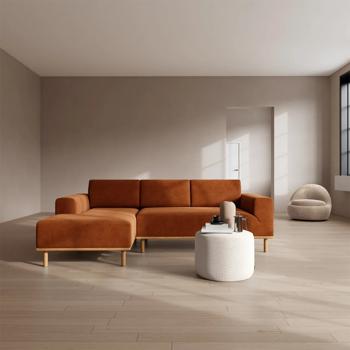 Vilmar Fabric Left Chaise Sofa