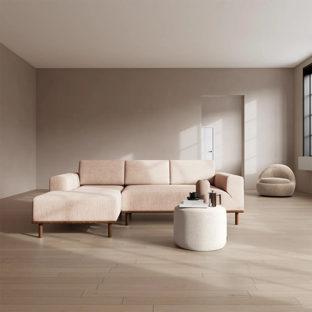 Vilmar Fabric Left Chaise Sofa