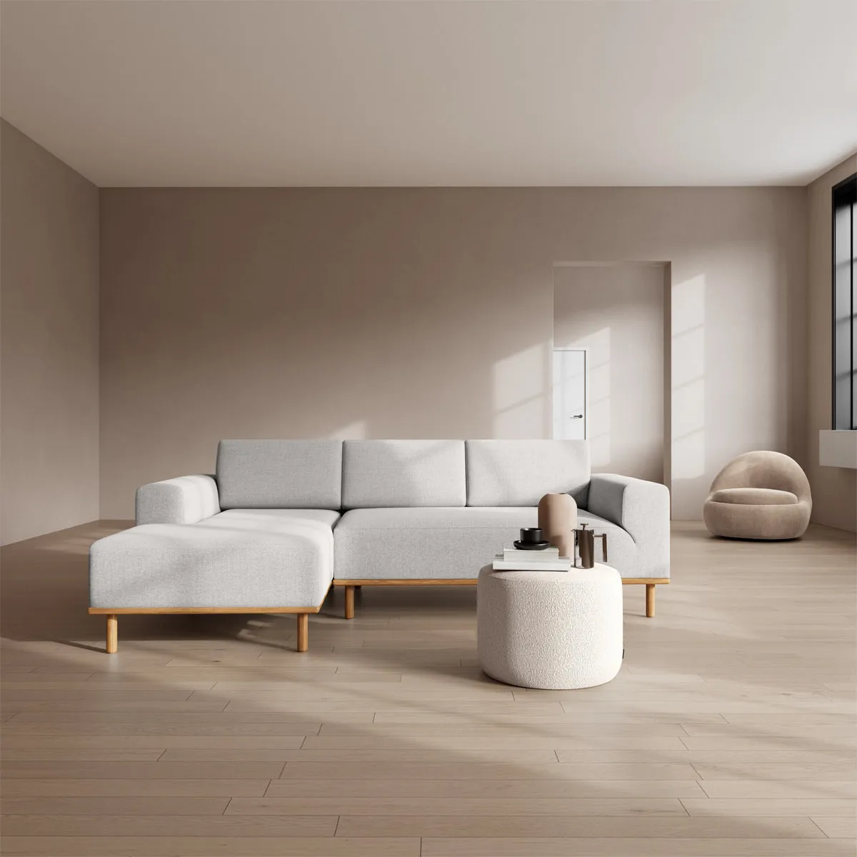Vilmar Fabric Left Chaise Sofa