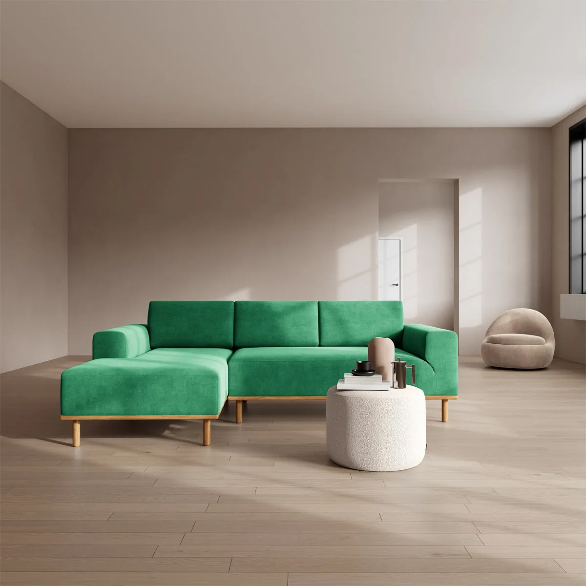 Vilmar Fabric Left Chaise Sofa