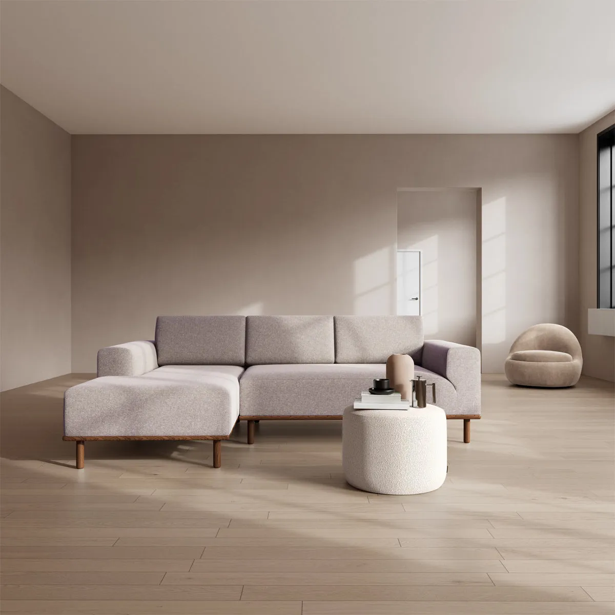 Vilmar Fabric Left Chaise Sofa