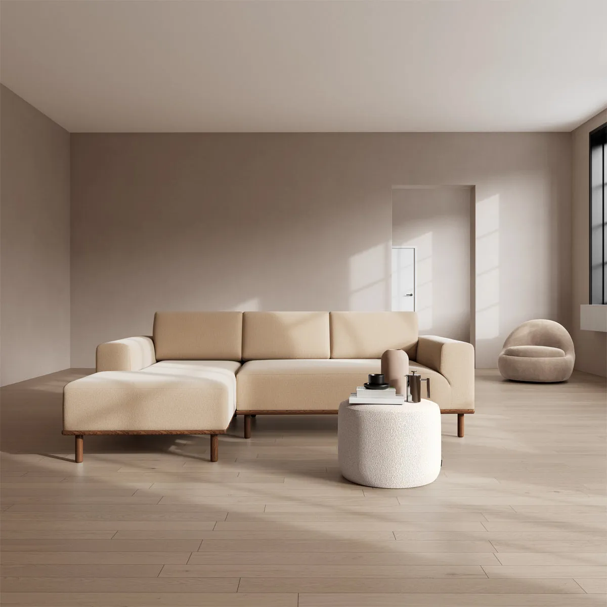 Vilmar Fabric Left Chaise Sofa