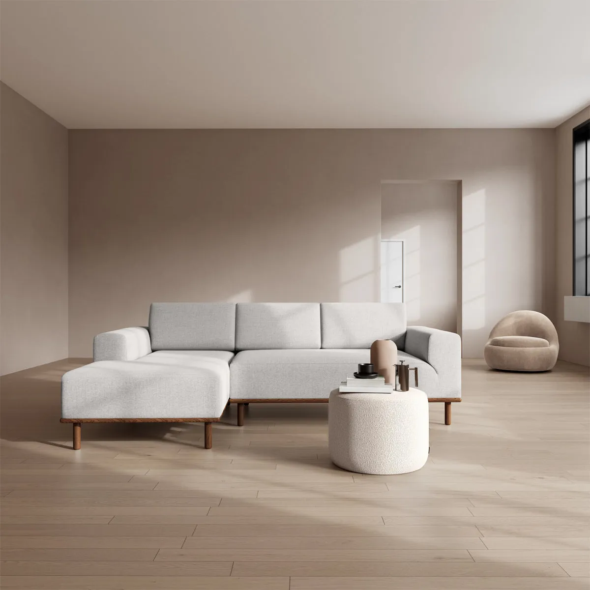 Vilmar Fabric Left Chaise Sofa