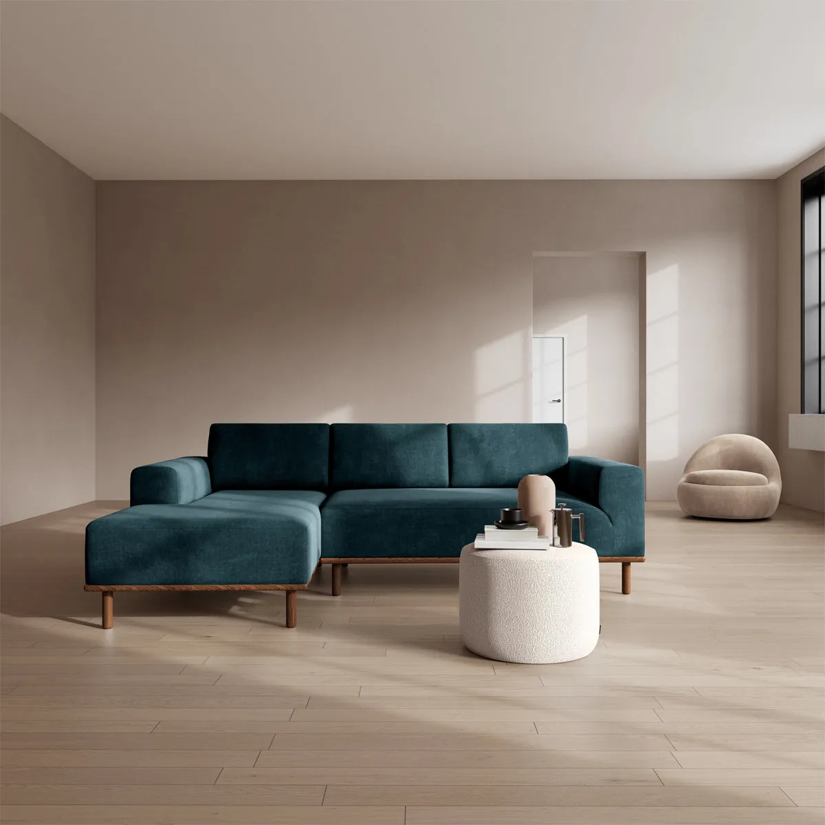 Vilmar Fabric Left Chaise Sofa