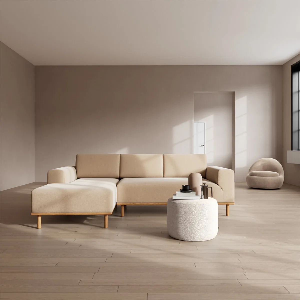 Vilmar Fabric Left Chaise Sofa