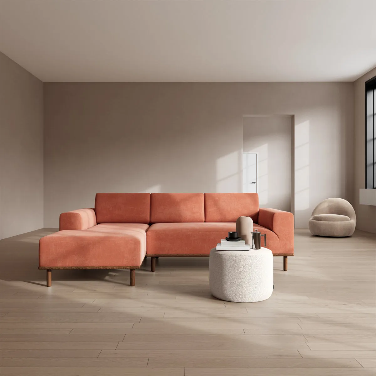 Vilmar Fabric Left Chaise Sofa