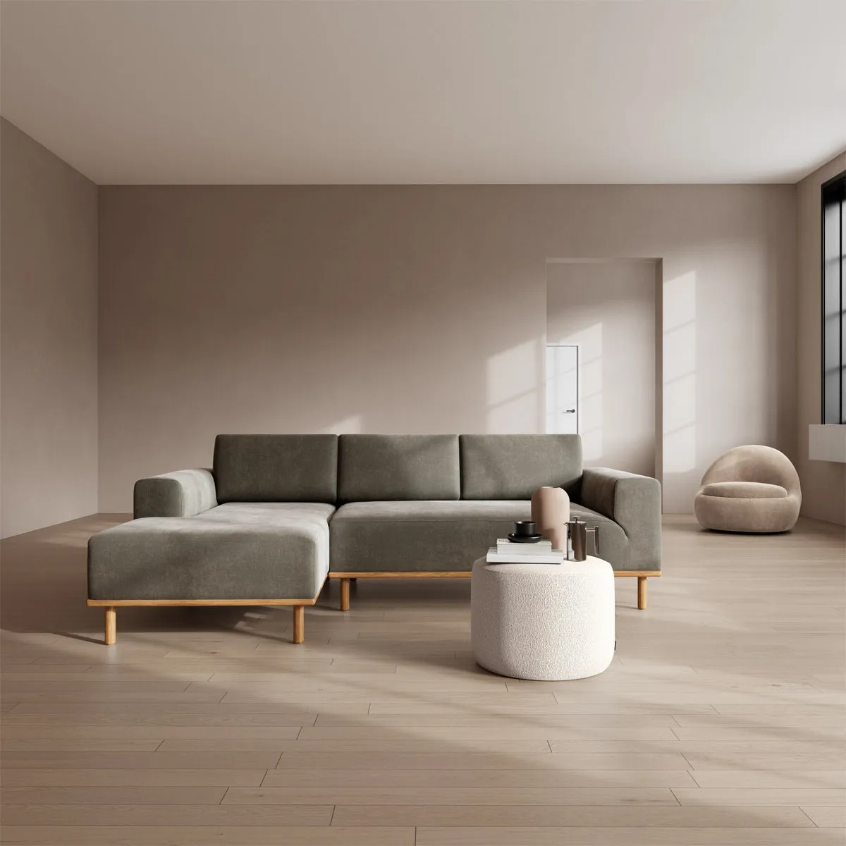 Vilmar Fabric Left Chaise Sofa