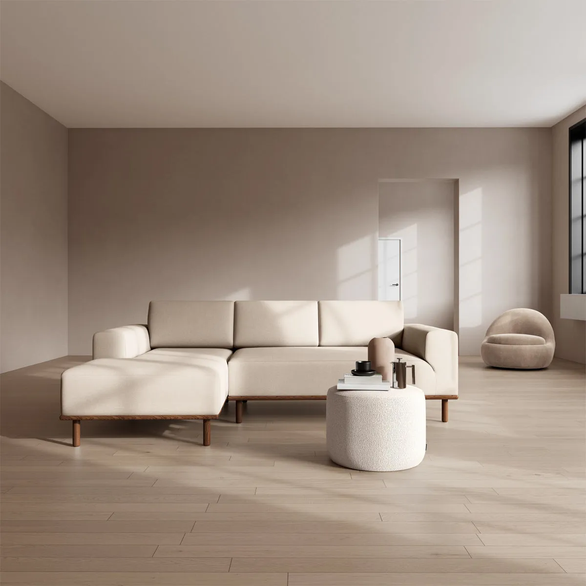 Vilmar Fabric Left Chaise Sofa