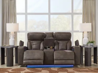 Warrior Peak Power Reclining Loveseat with Console