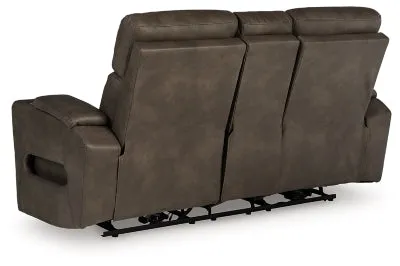 Warrior Peak Power Reclining Loveseat with Console