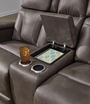 Warrior Peak Power Reclining Loveseat with Console