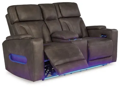 Warrior Peak Power Reclining Loveseat with Console
