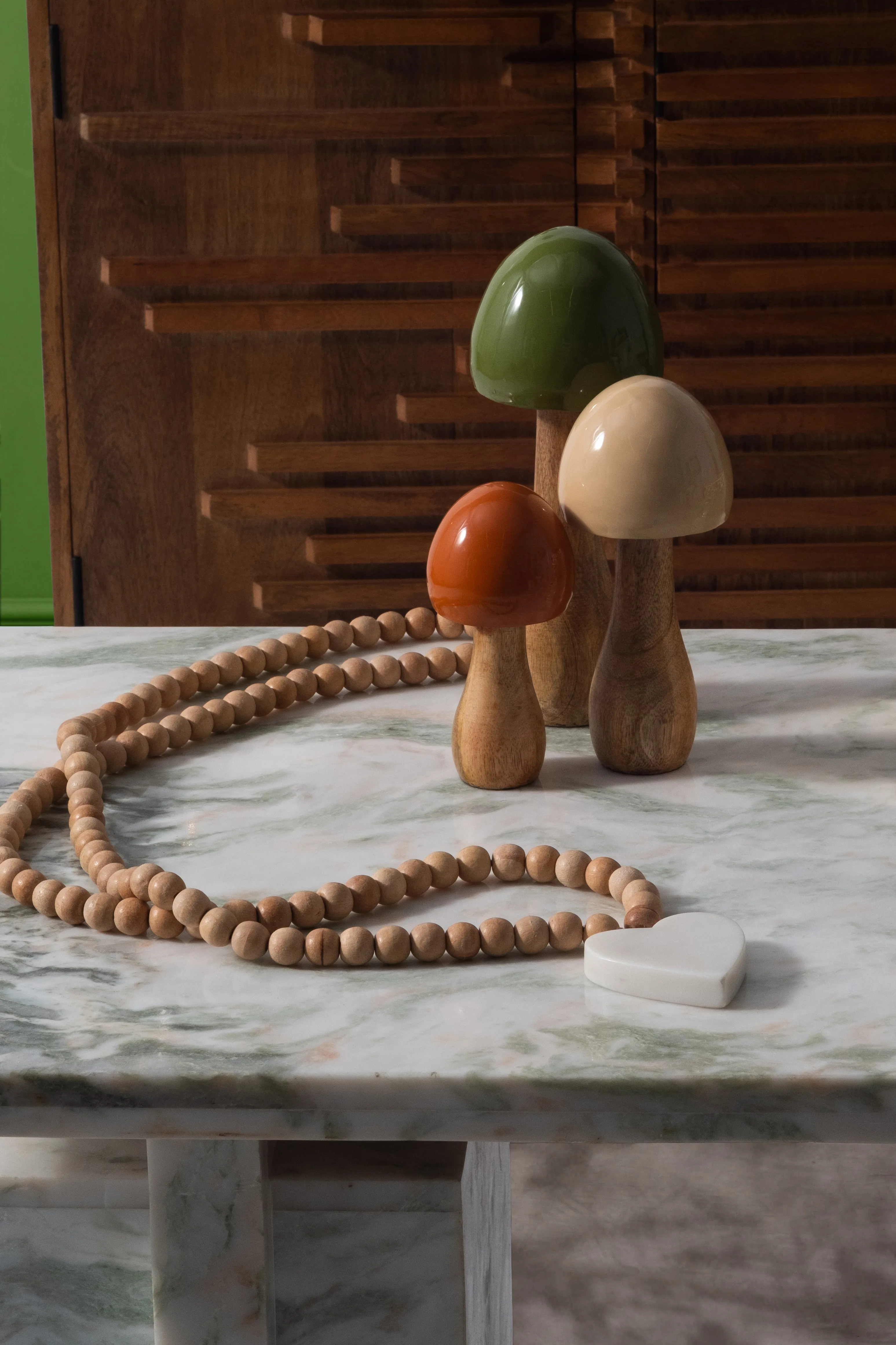 WOOD, 10" CONED MUSHROOM, OLIVE