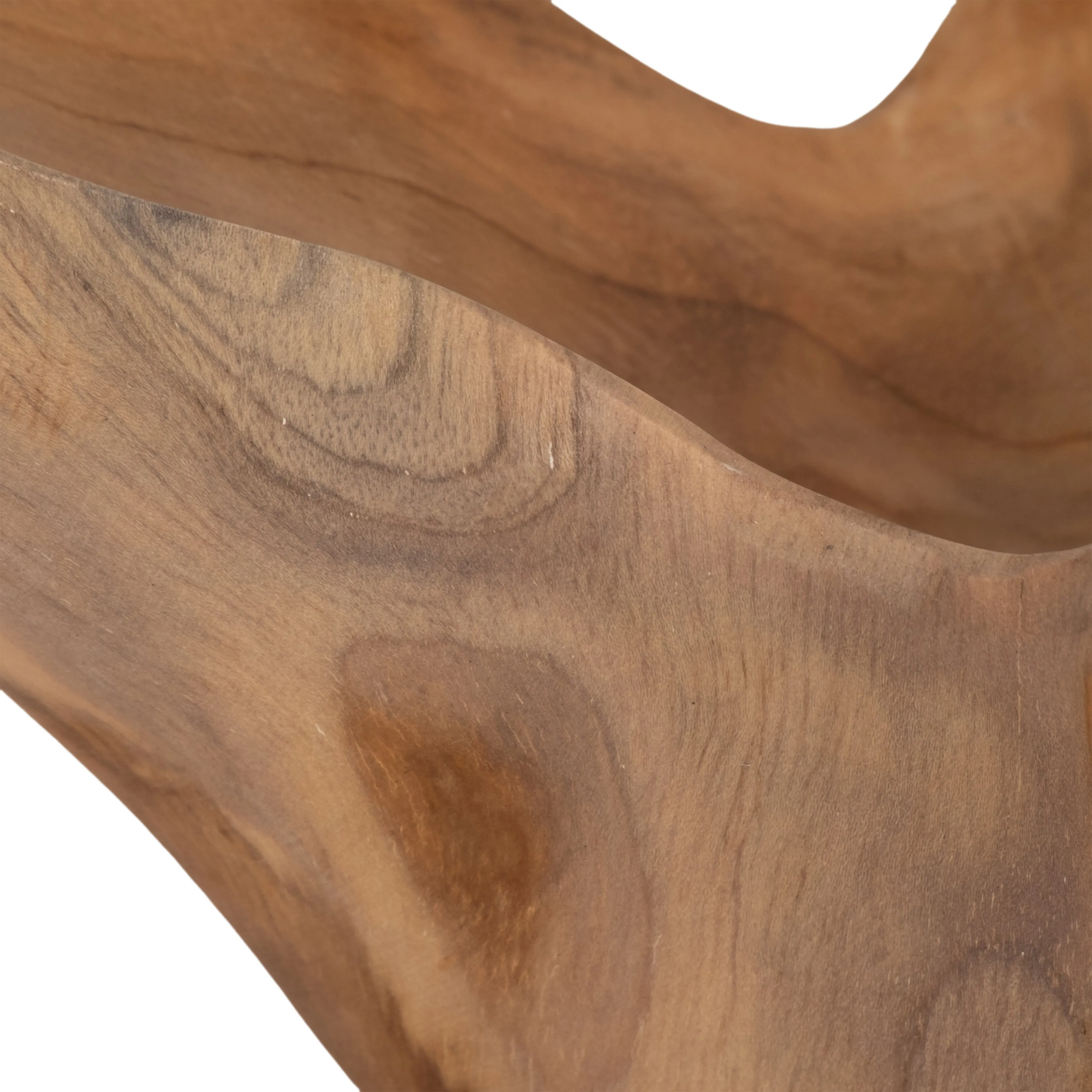 WOOD, 14" TEAK BOWL, NATURAL