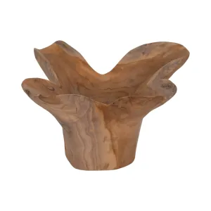 WOOD, 14" TEAK BOWL, NATURAL