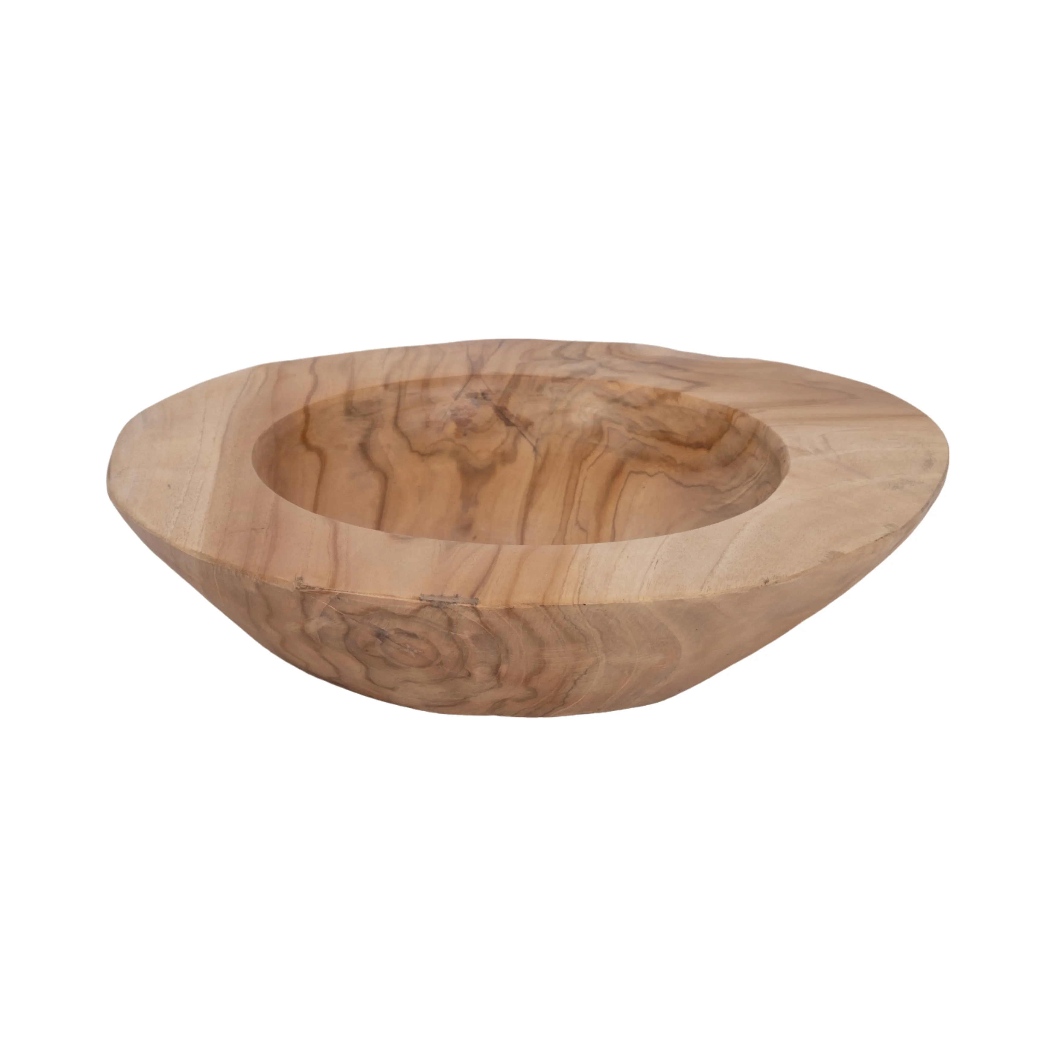 WOOD, 16" TEAK ORGANIC BOWL, NATURAL