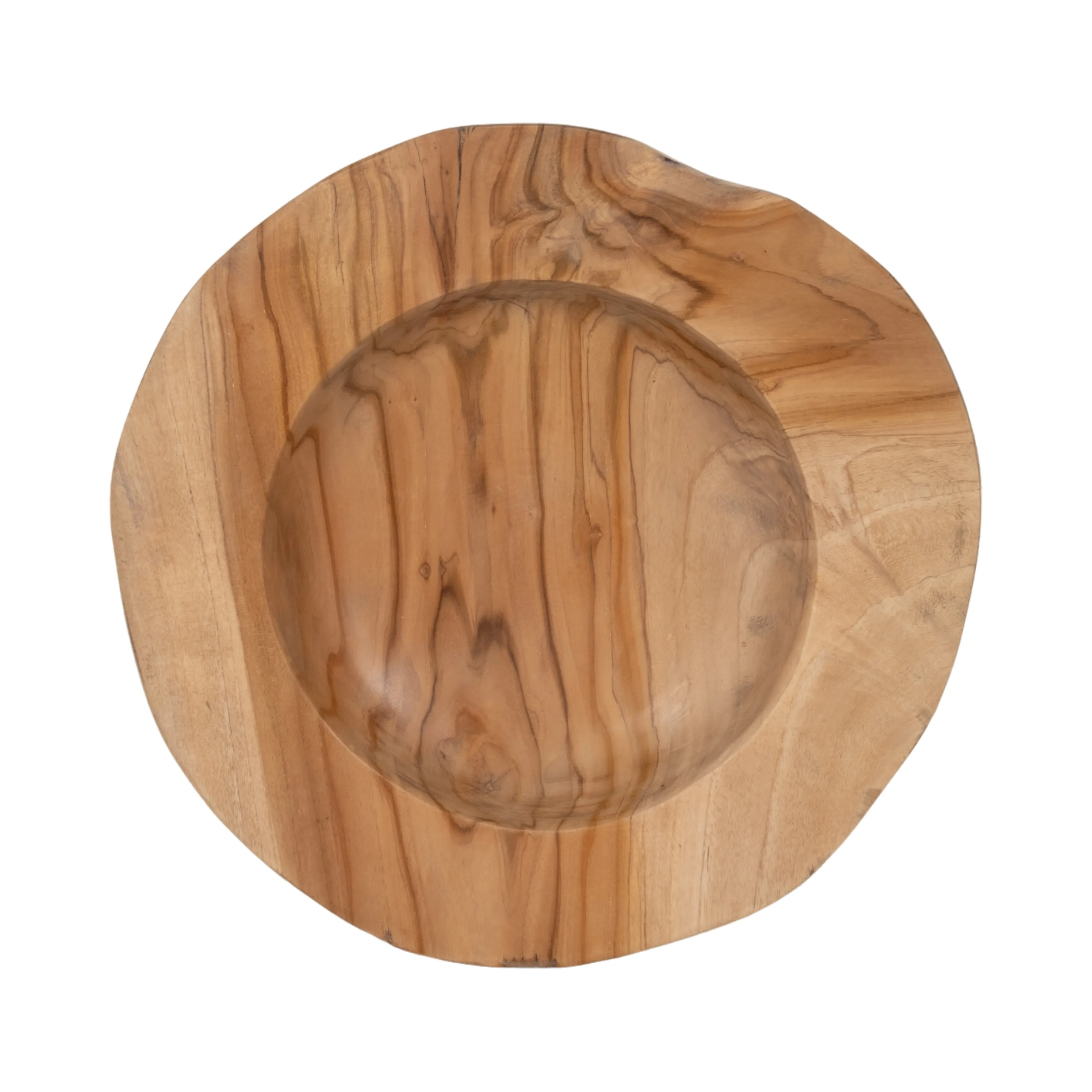 WOOD, 16" TEAK ORGANIC BOWL, NATURAL