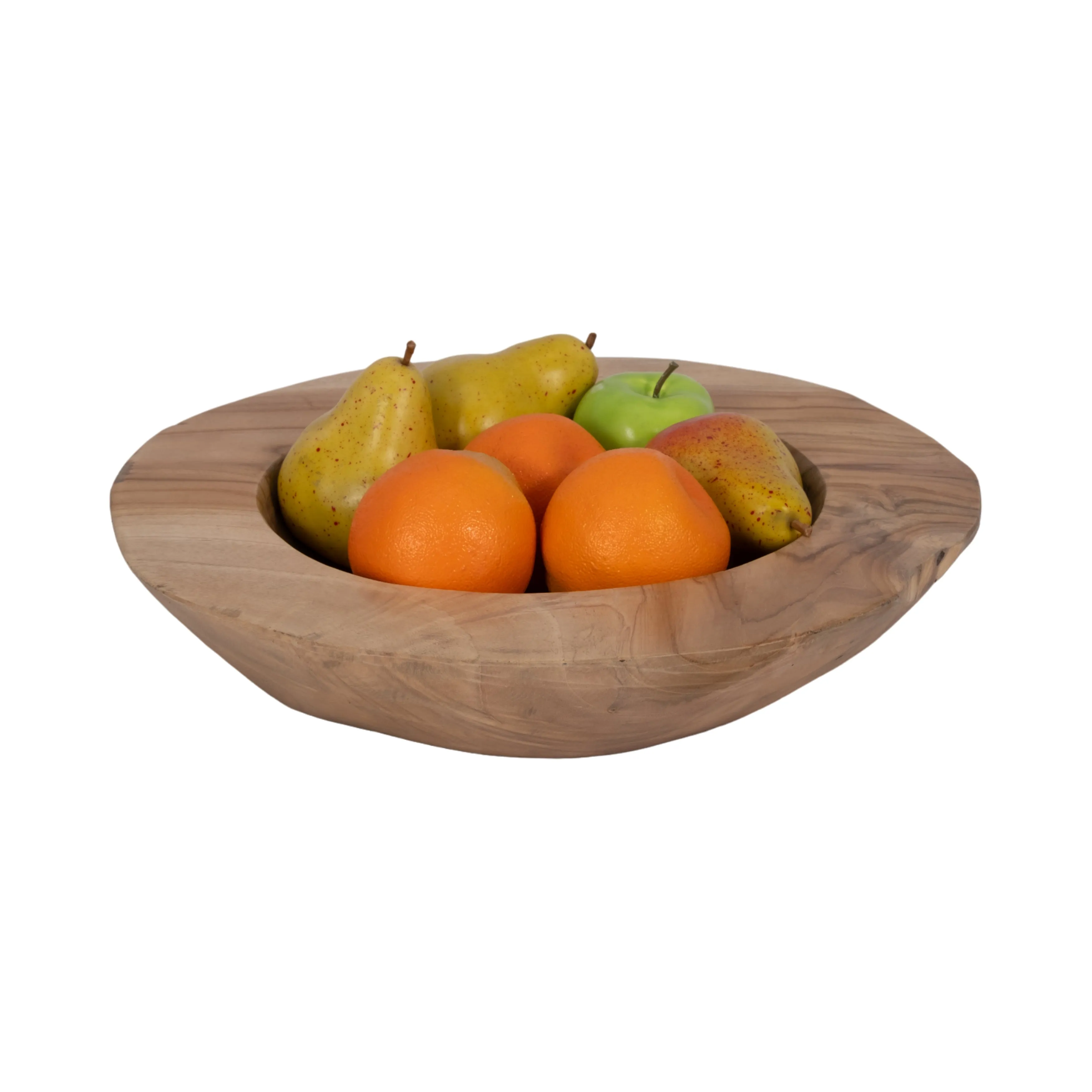 WOOD, 16" TEAK ORGANIC BOWL, NATURAL