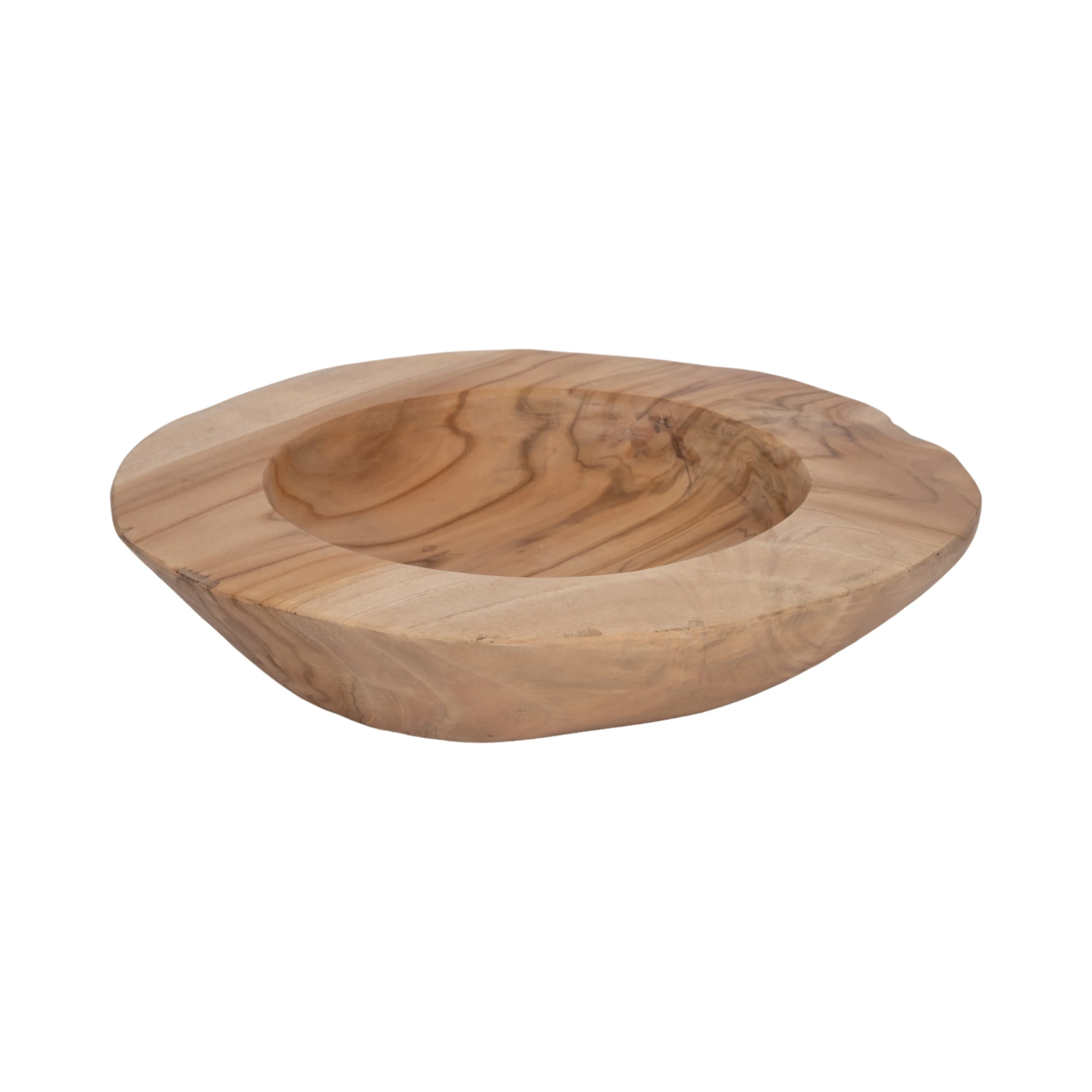 WOOD, 16" TEAK ORGANIC BOWL, NATURAL