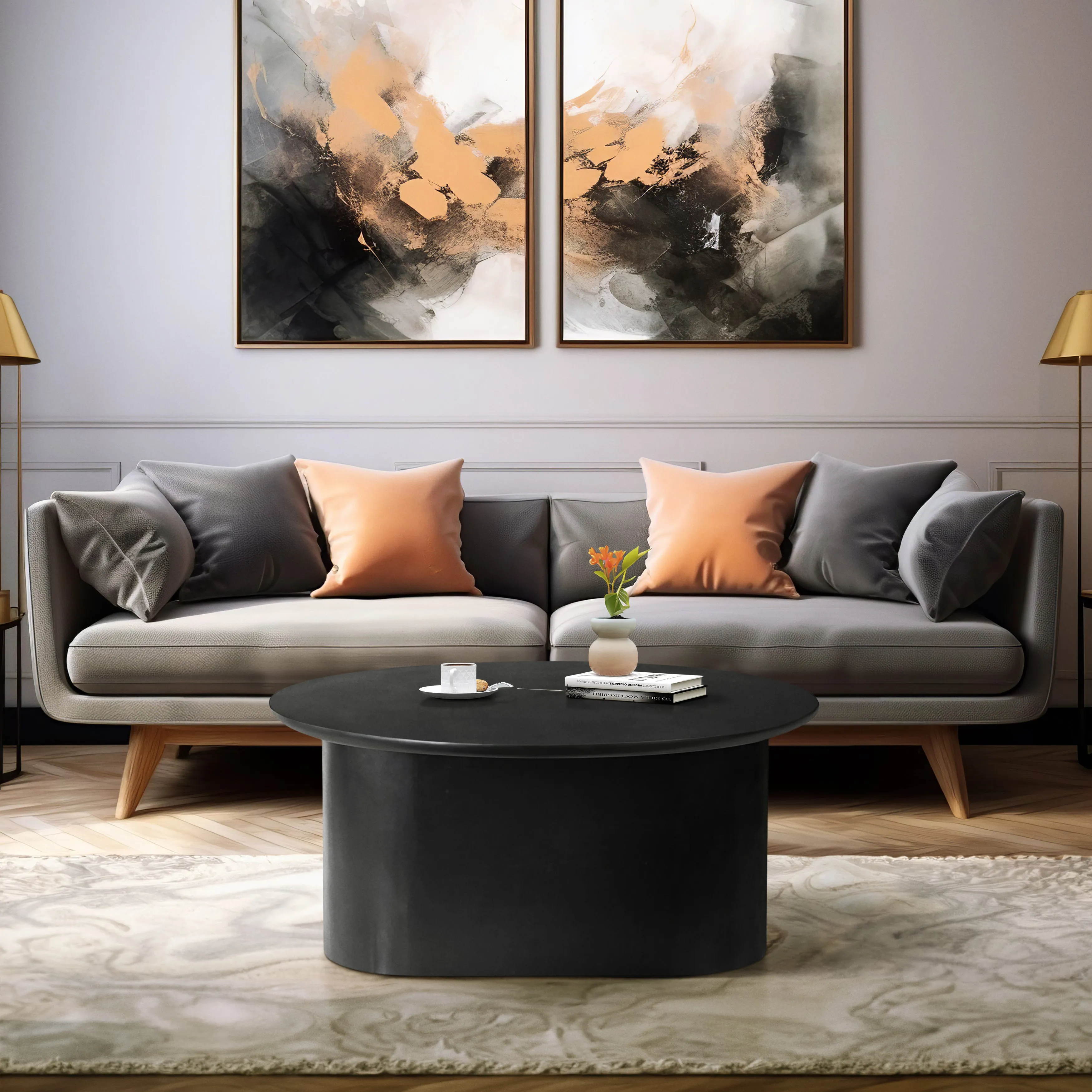 WOOD, 31" MINIMALIST COFFEE TABLE, BLACK