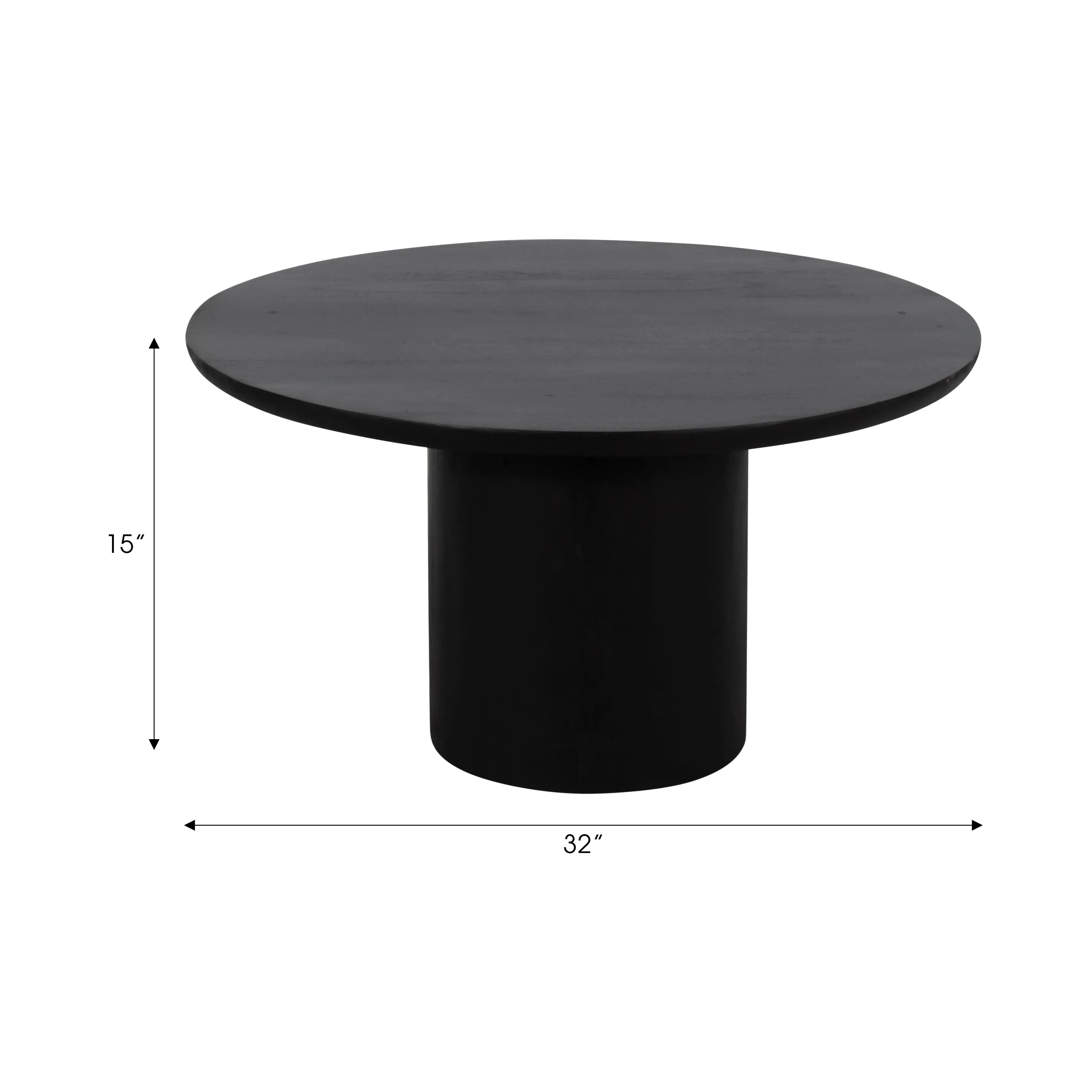 WOOD, 31" MINIMALIST COFFEE TABLE, BLACK