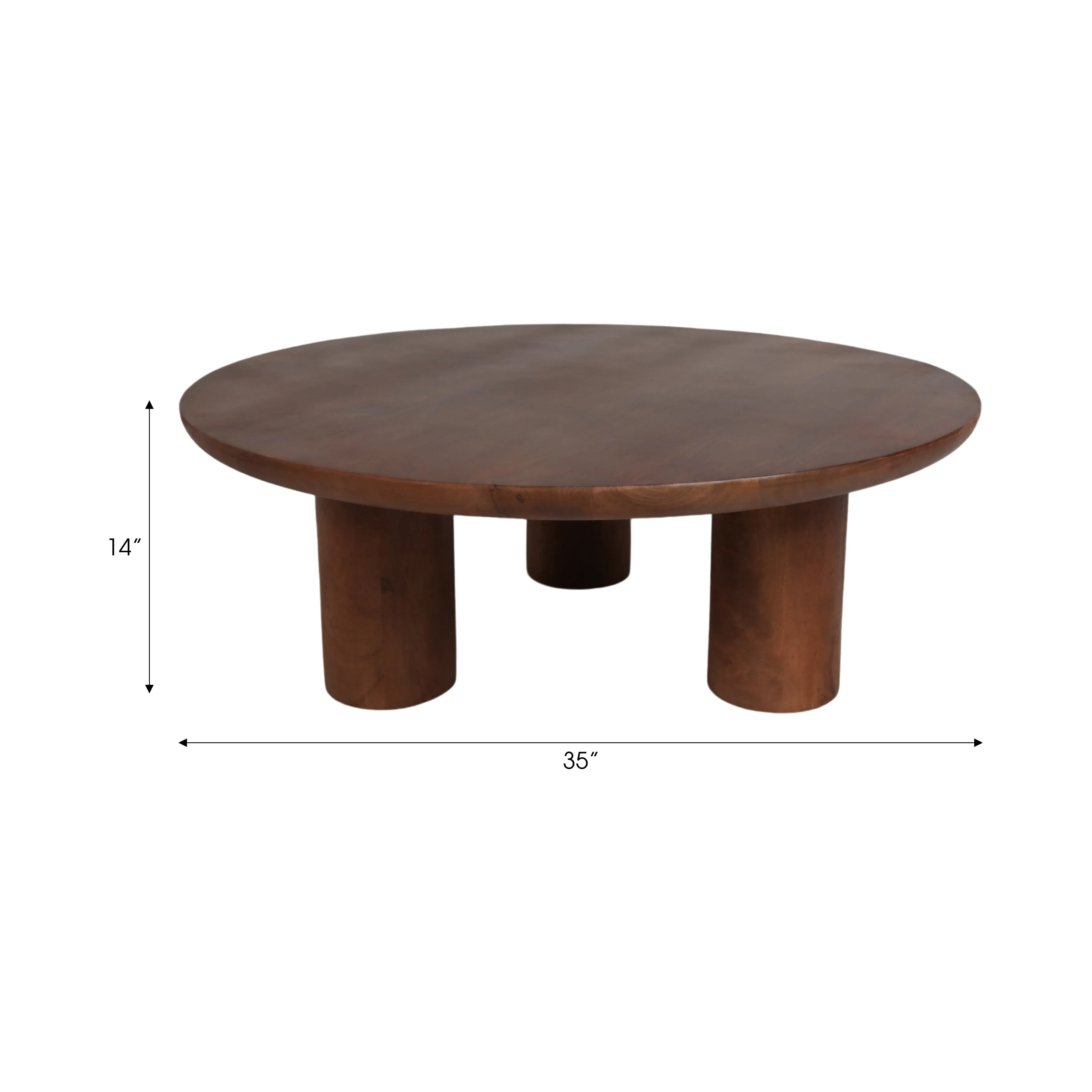 Wood, 35"D  Modern Farmhouse Side Table, Brown Kd