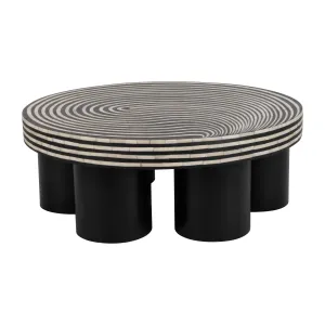 WOOD, 39" STAINED FINISH COFFEE TABLE, BLACK