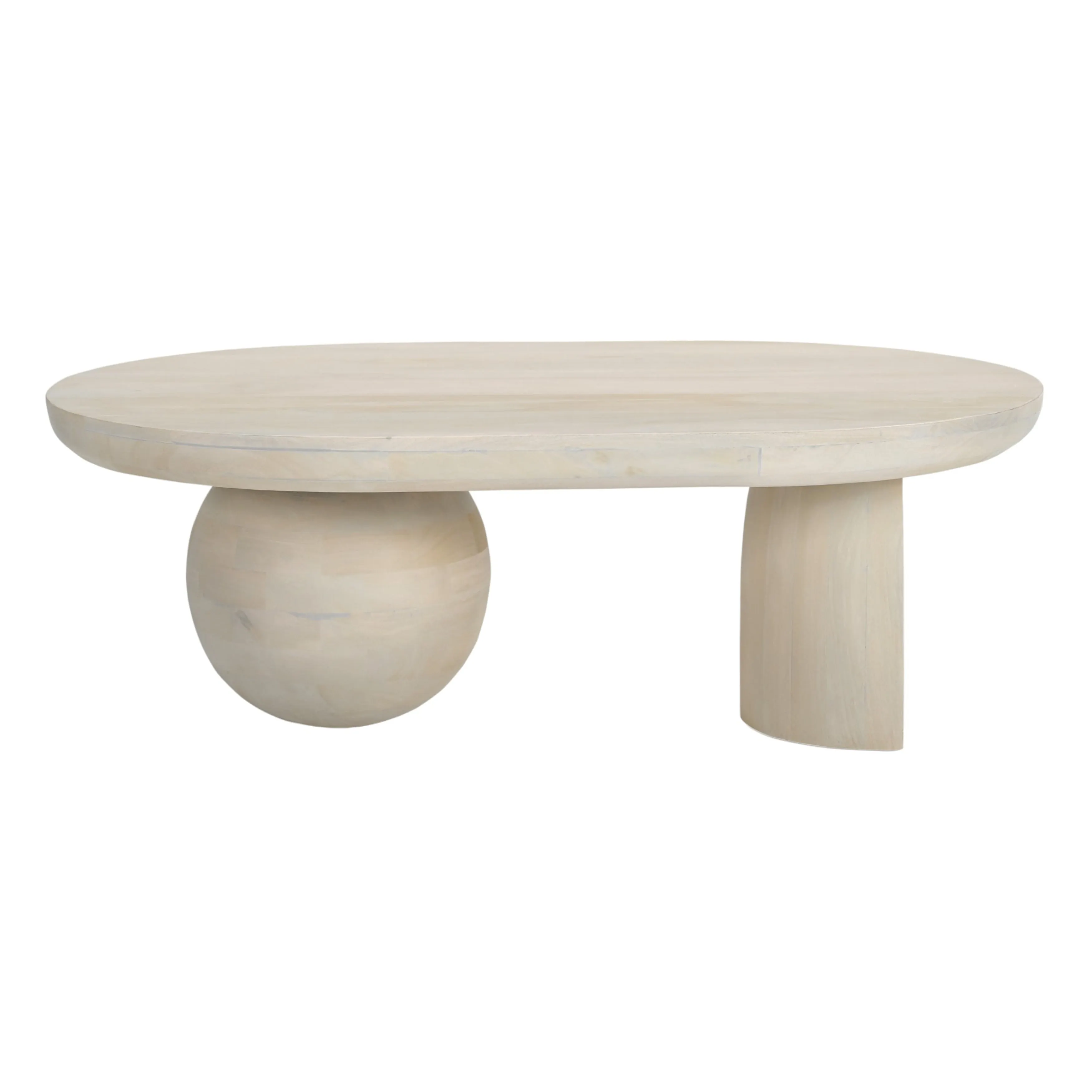 Wood, 42" Orb Coffee Table, Antique White