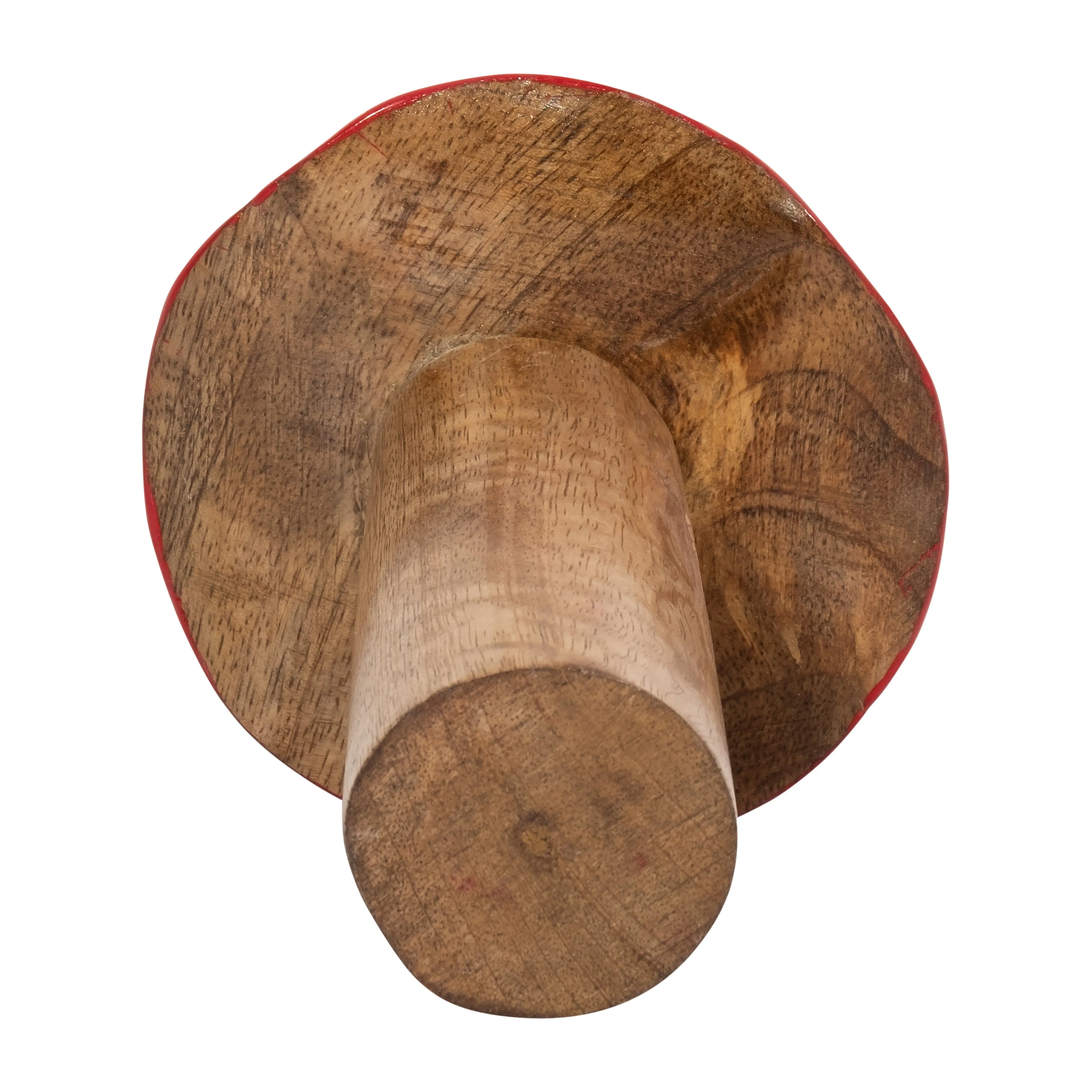 WOOD, 6" TOADSTOOL MUSHROOM, RED