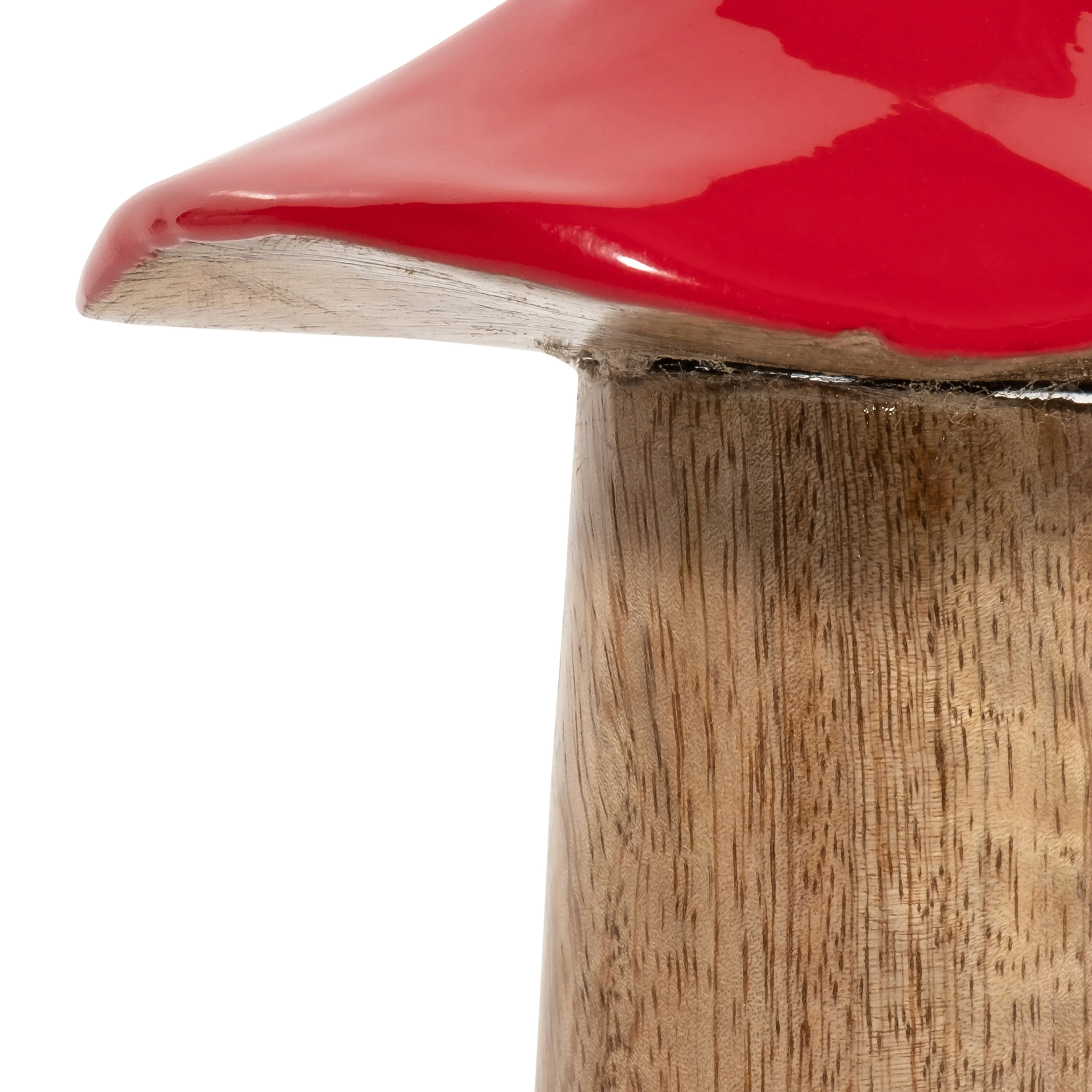 WOOD, 6" TOADSTOOL MUSHROOM, RED