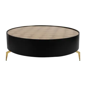 WOOD,47" GOLD LEAF TOP COFFEE TABLE, BLK/GLD, KD